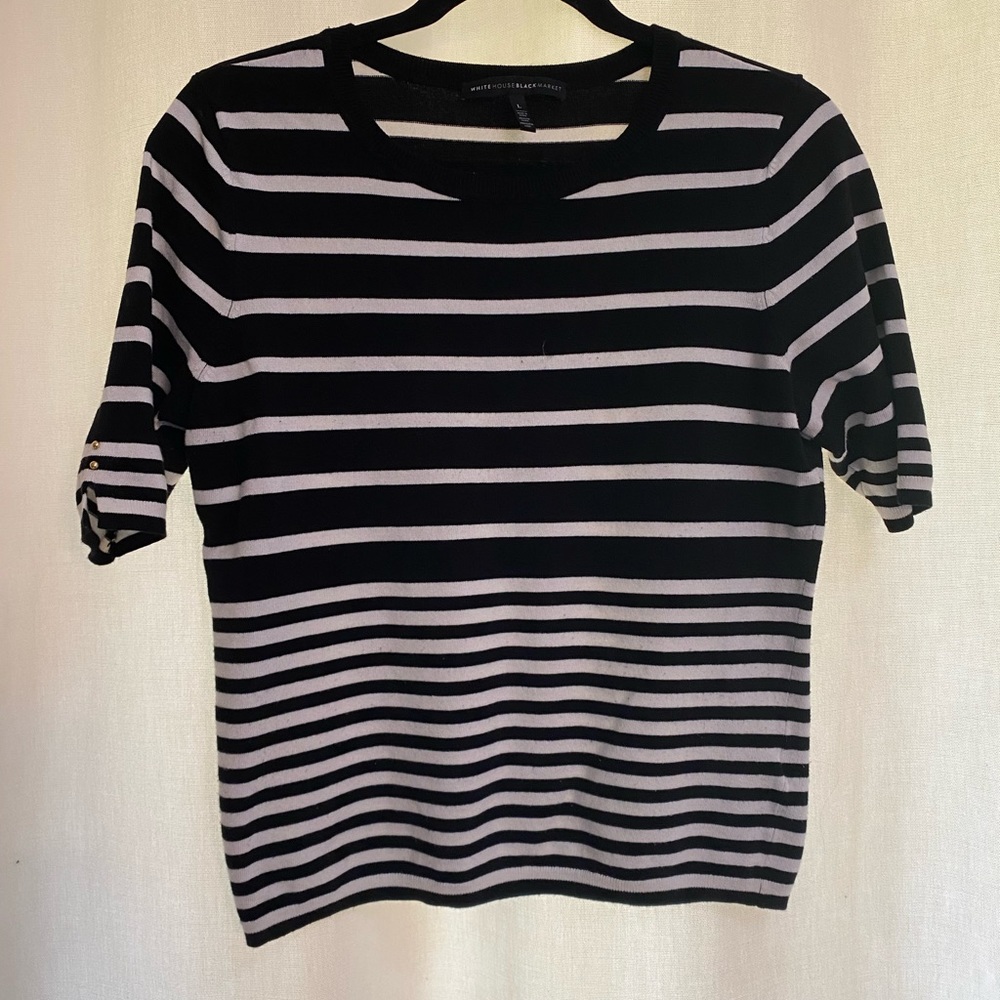 White House Black Market striped knit top in size large
